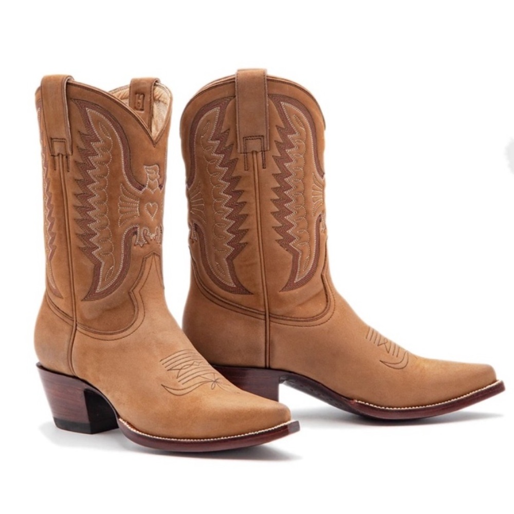 Heritage & Co Cowboy Boots with heart stitching, worn 5 times. Sold out online!